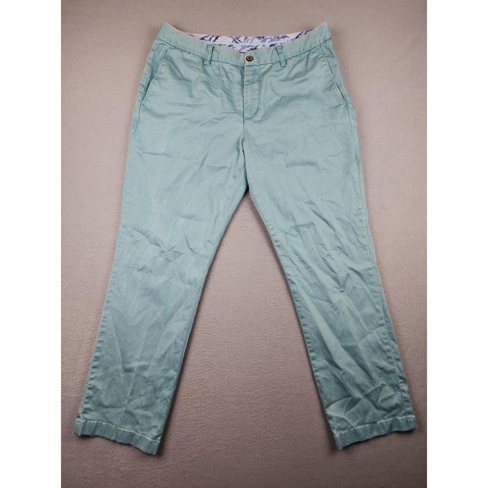 Tommy Bahama Pants Mens 34x30 Blue Stretch Chino Straight Casual Cotton Lyocell